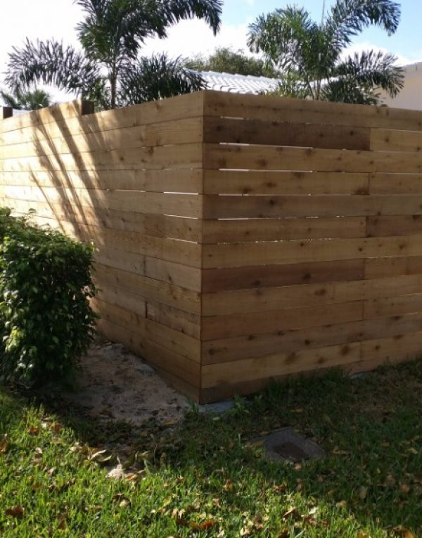 wood garden fence enclosure Broward County